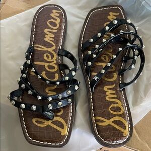 Sam Edelman Black and Brown Studded Eloise Sandals